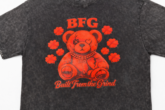 BFG Teddy Bear Rhinestone Washed Tee - Black